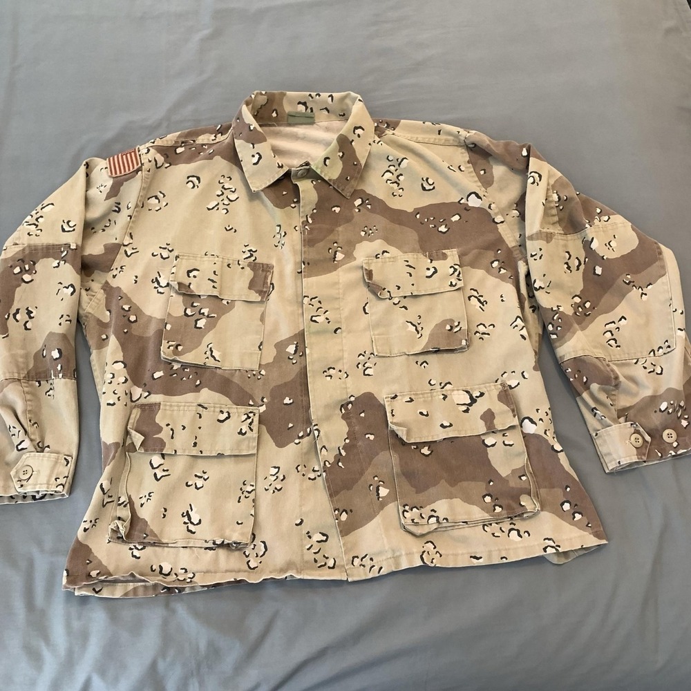 Vintage Propper Desert Camouflage Coat Mens XL Regular 6 Color BDU Jacket 90s